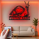 Custom Snail Metal Wall Art | LED Backlit Garden Sign | Personalized Patio Decor | Nature Lover Gift