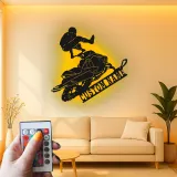Cartel de metal personalizado para moto de nieve | Señal LED de deportes extremos | Decoración mural personalizada para garaje | Regalo para motonieve
