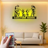 Custom Family Motocross Led Light Metal Wall Art Personalized Gift for Dirt Bike Enthusiasts Garage or Game Room Decor