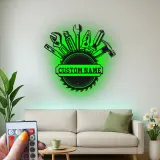 Décoration murale en métal LED personnalisée pour bricoleur - Cadeau pour garage et atelier