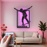 Insegna LED personalizzata per skateboarder | Arte da parete in metallo personalizzata | Decorazione per camera dei ragazzi e man cave | Regalo per skater