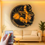 Cartel de metal LED personalizado para soldadores, regalo para decoraciones de garaje o taller