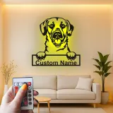 Personalisierte Labrador LED-Licht Metall-Wandkunst für Hundeliebhaber