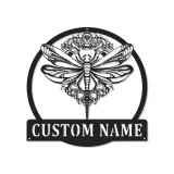 Cartel de metal personalizado con luz LED de libélula, regalo para amantes de la naturaleza, decoración para dormitorio o salón 1