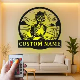 Insegna in metallo LED personalizzata con anatroccolo - Regalo per nursery, decorazione camera baby animale