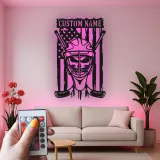 Insegna personalizzata per portiere di hockey | Arte murale LED in metallo | Decorazione per camera da adolescente e man cave | Regalo per giocatore di hockey
