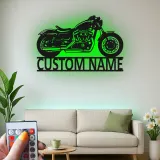 Insegna in metallo LED personalizzata per motociclette - Regalo per motociclisti, decorazione per garage o man cave 2