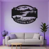 Personalized Fishing Sign with LED Lights | Custom Name Metal Wall Art | Fisherman Lake House & Cabin Decor | Outdoor Lover Gift