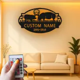 Cartel de metal LED de granja de cerdos personalizado Regalo para agricultores Decoración rústica de granero