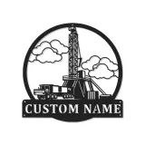 Custom Oil Rig Metal Wall Art | Personalized Drilling Derrick LED Sign | Industrial Oilfield Decor | Gift for Worker
