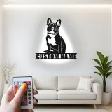 Custom French Bulldog LED Sign | Personalized Metal Wall Art | Dog Lover Memorial Gift for Home & Living Room Decor