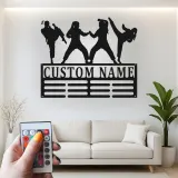 Décoration murale en métal personnalisée pour arts martiaux avec rétroéclairage LED - Cadeau pour passionnés de karaté - Décor de dojo ou de gym