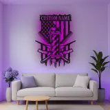 Cartel de metal LED personalizado de barbero con luz, regalo para barberías, decoración de salón para peluqueros