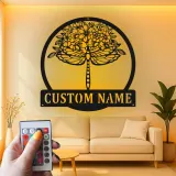 Décoration murale en métal personnalisée Libellule avec Design Floral et Rétroéclairage LED Cadeau pour Amoureux de la Nature Décor de Jardin