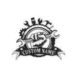 Cartel LED personalizado de mecánico | Arte mural de metal para garaje | Decoración personalizada de puño de llave | Señalización industrial para cuevas de hombres | Regalo para papá