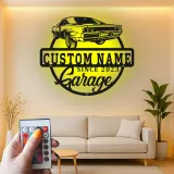 Cartel de metal LED de coche deportivo personalizado Regalo para el garaje para entusiastas de coches Decoración de man cave 8