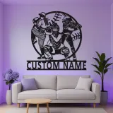 Insegna con Nome Personalizzato per Softball | Arte in Metallo LED | Regalo per Giocatore Personalizzato | Decorazione per Stanza Sportiva