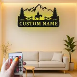 Insegna LED personalizzata per ranch | Arte murale in metallo western | Decorazione per cabin personalizzata | Regalo per cowboy