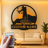 Insegna in metallo LED personalizzata per cacciatori di archi - Regalo per appassionati di tiro con l'arco - Decorazione per man cave 1