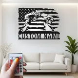 Insegna in metallo LED personalizzata per la lotta, regalo per lottatori, decorazione per man cave e sport