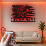 Cartel de metal LED personalizado de excavadora para regalo de construcción para él