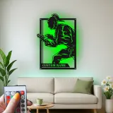 Panneau LED personnalisé de combattant de karaté | Décoration murale en métal des arts martiaux personnalisée | Décor de dojo et de gym pour passionnés