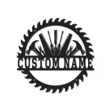 Custom Workshop Tools Led Light Metal Wall Art Personalized Gift for Handyman Garage Decor for Tool Lovers