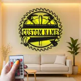 Décoration murale en métal personnalisée avec éclairage LED d'outils de menuisier 2