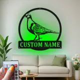 Panneau LED Pigeon Personnalisé | Art en Métal Oiseau sur Mesure | Décoration de Jardin et Patio pour Amateurs d'Oiseaux