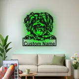 Décoration murale en métal personnalisée en forme de silhouette de chien avec rétroéclairage LED - Cadeau pour parent d'animal - Décor pour salon ou espace pour animaux