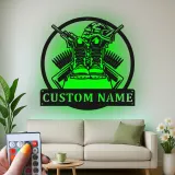 Letrero LED conmemorativo militar | Decoración mural personalizada en homenaje a veteranos | Decoración personalizada con botas y casco de soldado