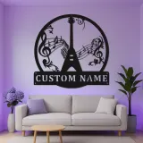 Insegna LED in metallo con chitarra personalizzata | Insegna personalizzata con nome per musicisti | Arredo per home studio | Regalo per chitarristi