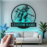 Cartel LED de Bombero Personalizado | Arte Mural de Metal Personalizado | Decoración de Estación de Bomberos y Regalo de Héroe | Lazer Dizayn Co