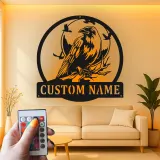Cartel de metal LED con cuervo personalizado, regalo para amantes de las aves, decoración única para sala de estar