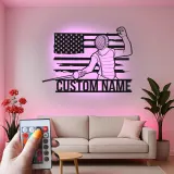Décoration murale en métal personnalisée pour escrimeur avec rétroéclairage - Cadeau unique pour les passionnés d'escrime