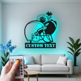 Custom Football Helmet LED Sign | Personalized Metal Wall Art for Game Room | Sports Fan Gift | Man Cave Decor