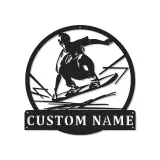 Personalisierte Skateboarder LED Metalltafel | Individuelles Skater Namensschild | Wandkunst für Jugendzimmer & Spielzimmer