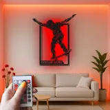 Insegna LED personalizzata per skateboarder | Arte da parete in metallo personalizzata | Decorazione per camera dei ragazzi e man cave | Regalo per skater