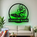 Custom DJ Turntable Led Light Metal Wall Art Personalized Music Lover Gift Game Room or Studio Decor