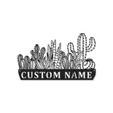 Insegna in metallo personalizzata con cactus succulento e luce LED, regalo per amanti delle piante, decorazione per soggiorno in stile deserto