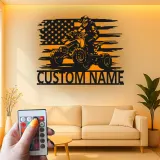 Cartel de metal LED personalizado para motorista de ATV, regalo personalizado para entusiastas del off-road, decoración para man cave