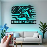 Custom Snowmobile Rider Metal Sign | Personalized LED Wall Art | Winter Sports Gift for Riders & Garage Decor