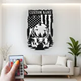 Décoration murale en métal personnalisée pour chasseurs de cerfs avec rétroéclairage LED - Cadeau personnalisé pour chasseurs - Décor de cabane rustique