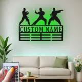 Insegna in metallo personalizzata per Karate | Arte da parete LED per arti marziali | Decorazione per Dojo e regalo per atleta