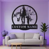 Personalized Saxophone Player LED Sign | Custom Musician & Child Metal Wall Art | Music Room Decor | Gift for Dad