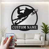 Custom Snowmobile LED Sign | Personalized Metal Wall Art | Winter Sports Decor for Cabin, Garage & Home