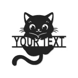 Décoration murale en métal personnalisée en forme de silhouette de chat avec rétroéclairage LED - Cadeau pour les amoureux des chats - Décor de chambre ou de salon 2