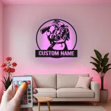 Personalized Firefighter LED Sign | Custom Metal Wall Art for Man Cave | Fire Station Decor | Hero Gift