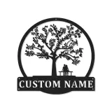 Décoration murale en métal personnalisée Arbre de Vie avec rétroéclairage LED Cadeau romantique pour couples Décor de chambre ou de salon