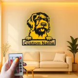 Décoration murale en métal LED personnalisée de chien de berger - Cadeau pour amoureux des chiens